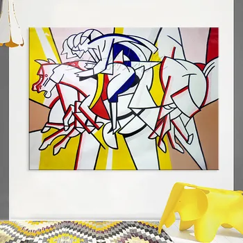 Roy Lichtenstein Pop Art akrilo tapybos drobės Raudonojo Arklio Ranka-dažytos Sienos Meno Nuotrauką Kambarį Andy Warholas namų dekoro