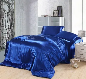 Royal blue antklodžių užvalkalus patalynės komplektas šilko satino california king size karalienė visiškai twin dvigubus įrengtas paklode lovatiesė doona 5vnt