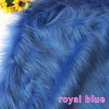 Royal mėlyna Kieta Shaggy Dirbtiniais Kailiais Audinio (ilgai Krūva kailio) Cosplay Kostiumai backdrops 36