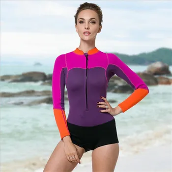 Sbart 2mm Neopreno nardymo hidrokostiumą, šiltas žiemos plaukimo moterų ilgas rankovėmis drabužius snorkeling conjoinedspa plaukia