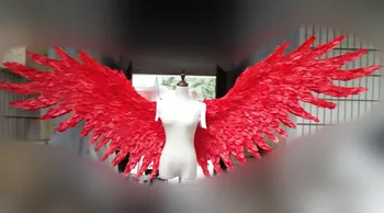 Sexy raudona Mados angelas sparnų pritaikyti Didelio dydžio Plunksnų sparnus etapo rezultatus cosplay rekvizitai