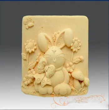 Silikono formos Easter Bunny rabbit silikono pelėsių muilas , Rankų darbo muilas pelėsių