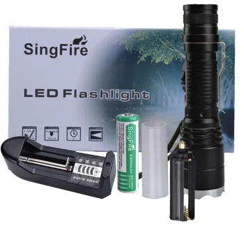 SingFire SF-85 800lm Cree XML T6-5-Mode Neutrali Balta Priartinimas LED Žibintuvėlis - Juoda + Aukso (1x18650 Baterija)