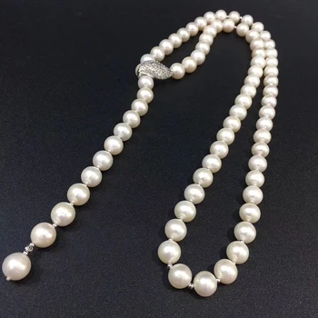 Sinya Megztinis grandinės Turas Natūralių perlų gija ilgi karoliai Moterų, Mergaičių Mamos meilužis naujausias dovana dviaukštis Pearl chocker