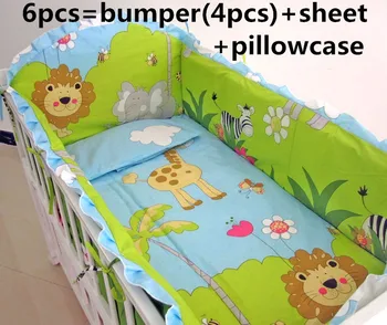 Skatinimas! 6PCS lovelę lovelė patalynės komplektas vaikiška lovelė rinkinius kūdikio lova bamperis (bamperiai+lapo+pagalvė padengti)