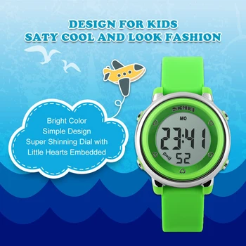 SKMEI 1100 Vaikų LED Skaitmeninio Laikrodžio Relogio Feminino Sporto Laikrodžiai Vaikams, Cartoon Želė Relojes Mujer Vandeniui Laikrodžius