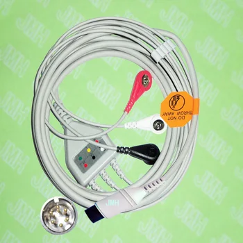 Suderinama su 6pin GE Pro1000 EKG Aparatas vientisas 3 jungiamuoju kabeliu ir akimirksniu leadwire,IEC ar AHA.