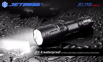 Taktinis Žibintuvėlis JETBeam TH20 LED CREE XHP70.2 LED MAKS. 3450LM spindulio atstumas 320 metrų, + 2600mAh aukštos norma 18650 baterija