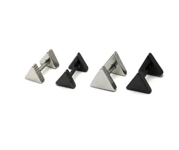 Trikampis titano plieno stud auskarai, auskarai iš nerūdijančio plieno, 5mm, 7mm 50pcs/daug