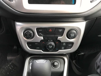 Už Jeep Compass 2017 2018 ABS Matinis Konsolė Kontrolės KINTAMOSIOS srovės Jungiklio Mygtuką Padengti Rėmelio Apdaila Rankenos prietaisų Skydelio Rėmas Garnyras 1pcs