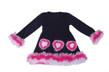 Vaikų boutique drabužių rudenį, žiemą kūdikių komplektus kūdikių mergaičių medvilnės marškinėliai ir ziajać į rinkinius, skirtus Valentino Dieną