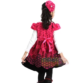 Vaikų Mergaičių Iki 2017 M. Rudens Žiemos Nauji Aukštos Kokybės Rudens Ir Žiemos Dress Vest Princesė Etape Suknelė Vaikams Žiemos Suknelė Su Skrybėle