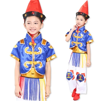 Vaikų Mongolija Kostiumas Vaikams Žaisti Būgno Naudingumo Kostiumas Berniukui Kinijos Tautos Šokių Suknelė Liaudies Kostiumas 18
