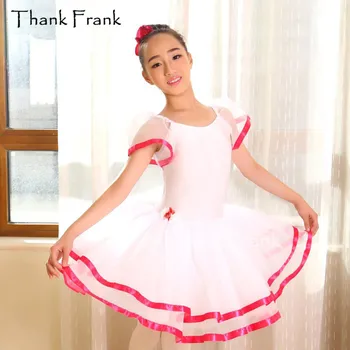 Varpo Rankovės Baleto Tutu Suknelė Mergaitėms Suaugusiųjų Juostelės Apdaila Baltas Kostiumas Ačiū Frank C41