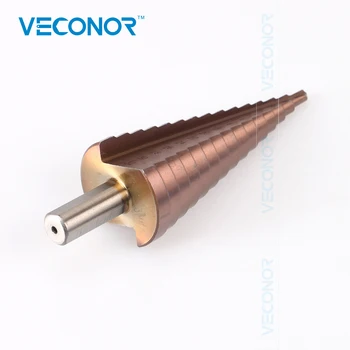 Veconor 4-32mm poveikio etapų grąžtas HSS Cobalt kelis skylę pjovimo įrankių rinkinys 10mm trikampis karka