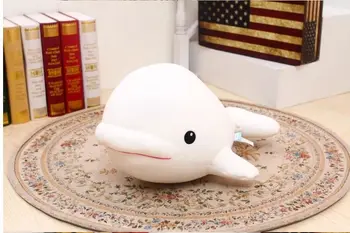 Vidutinės mielas putų delfinų žaislas didelis galvos balta banginis lėlės pagalvę dovanų, apie 55x20x35cm