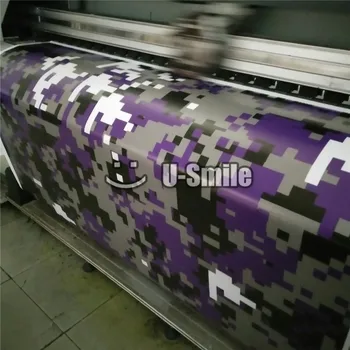 Violetinė Digital Camo Vinilo Automobilių Wrap Stiliaus Oro Burbulas Nemokamai Pikselių Kamufliažas Kino Grafika Dydis 1.52*30m/Roll