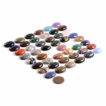Visi Fiziniai 24pcs Multi-color 12x16mm Perlas akmuo, Ovalo formos Kabina Cabochon Papuošalai Priėmimo Sumaišyti daug
