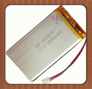 XHR-2P 2.54), 3,7 V 2800mAh 644874 polimero baterijos Įkraunamos baterijos