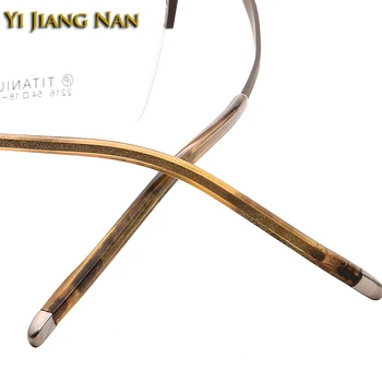 Yi Jiang Nan Prekės Vyrų Aukščiausios Kokybės Gryno Titano Lengvas Rėmas Pusė Kadro Recepto Akiniai Rėmeliai Skaidrūs Lęšiai