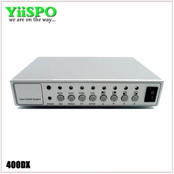 YiiSPO 4CH Spalvų Vaizdo Skaitmeninio Spalva Quad Splitter Procesorius, VAIZDO stebėjimo Sistemos Komplektas, Switcher Metalo Atveju su 4in 2out adapteris BNC