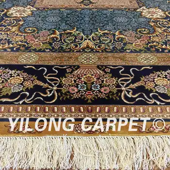 Yilong 5.5'x8' hand made šilko kilimų blue palace stiliaus rytietiškas šilko kilimai (ZQG139A 5.5x8)