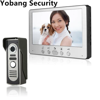 Yobang Saugumo 7 Colių Spalvotas Vaizdo Duris Telefonas, Vaizdo Durų bell Domofonas Stebėti Rinkinys infraraudonųjų SPINDULIŲ Naktinio Matymo Kamera Doorbell
