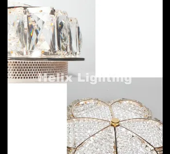 Šampanas D250mm 11W Kristalų LED Lubų Šviesos Šviestuvas Aukso LED Lubų Šviesos, Apšvietimo Lempos Flush Mount AC Garantuotas