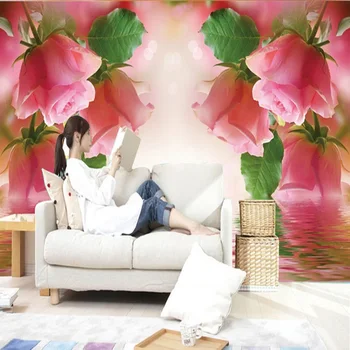 Šiuolaikinės Mados HD Gražios Gėlės, 3D Stereo Sienų Tapetai Kambarį Naktiniai Fone Sienos Freska Papel De Parede Gėlių 3D
