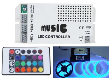 Šviesos Kontrolierius, Šviesos Juostos Valdiklis RGB LED prožektorius Valdytojas 12-24V 3 Būdas-išėjimo Belaidžių Muzikos LED infraraudonųjų SPINDULIŲ Nuotolinio valdymo pultelį