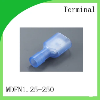 Žalvario 1000 VNT MDFN1.25-250 šaltojo spaudimo terminalo Šalto spaudimo terminalų Nailono izoliuoti įdėklai 6.3 Pleistras terminalai
