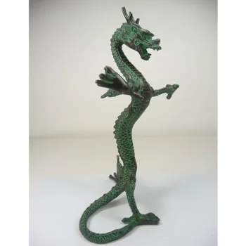 ŽALVARIO apdaila gamyklos Gryno Žalvario, Antikvarinis Prabangus Kinijos surinkimo rankų darbas iš ŽALVARIO, išraižytas stovėti drakono statula