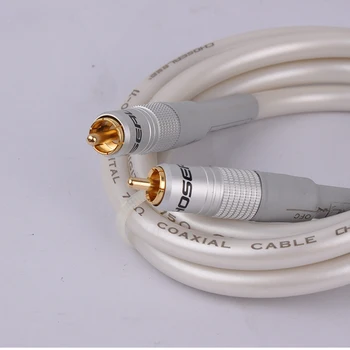 1.5 metrų Karščiavimas skaitmeniniai koaksialinis audio kabelis vario žemų dažnių garsiakalbis HIFI garso dvigubai RCA Lotus vadovas analoginės kabelinės HIFI stiprintuvas