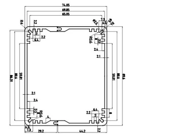 1 gabalas paskirstymo korpusas aliuminio elektronika pcb dizaino dėžutė mm su anodavimas ir milteliai alunimium atveju 74(H)x90(W)x130(L) mm