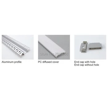 100 X1 M Rinkiniai/Daug Embedded sienos aliuminio profilis led ir super platus led juostelės profilis, už lubų ir sienų apšvietimo