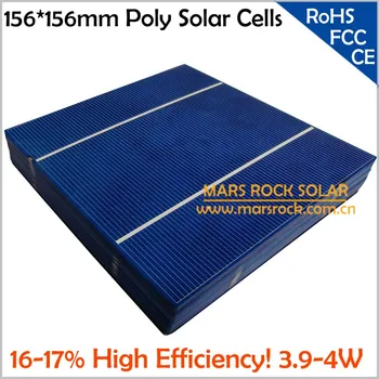 100vnt 3.9-4W 0.5 V Polikristaliniai Saulės elementai 156x156mm su 2 Busbar,16-17% Efektyvumas,Kad 300pcs PV Ląstelių Gauti Nemokamai PV Juostelės