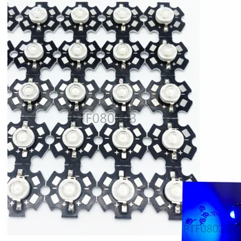 100vnt 3W Mėlyna 465-470NM High Power LED Spinduolis diodų 700mA 3.2-3.6 v led 20mm Star Platine Heatsink