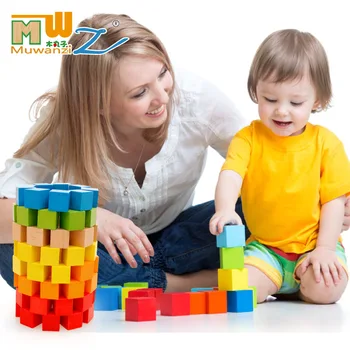 100VNT magic cube blokai 2.5*2.5 CM 6 spalvų Vaikų švietimo medinis žaislas blokai vaikams dovanos