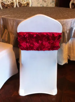 100vnt YHA#53 elegent lycra spandex su rozete atgal juostoje, bet kėdė atgal dekoras