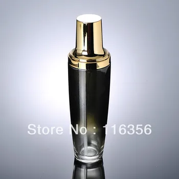 120ml skersmens juodas stiklas saulės butelį su aukso siurblys Kosmetikos Pakuotės