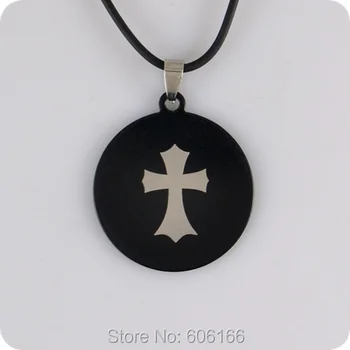 12pcs Black Cross Nerūdijančio Plieno Pakabukas Karoliai Krikščionių Mados Religinių juvelyrikos Didmeninės