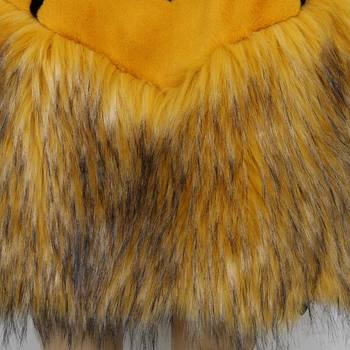 2017 m. Žiemos Aukštos Kokybės Moterų Dirbtiniais Fox Fur Coat Geltona ir Juoda Kontrasto Spalvų Kratinys Ultra Ilgio kilimo ir tūpimo Tako Netikrą Audinės Kailinius