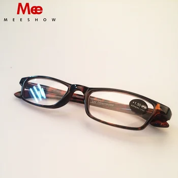 2017 MEESHOW slim Skaitymo akiniai Aukštos kokybės prekės dizaineris Vyrai Moterys +1.0 +3.5 flex šventykla Mada pen reade su maišelis T0778