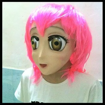 2017 Naujas Gumos Suaugusiųjų Anime Blue Eyed Seksuali Mergina Animacinių Filmų Moterų Kaukė Cosplay Halloween Mask Juokingas Filmas Kaukė Žaislai Nemokamas Pristatymas