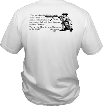 2018 m. Vasaros Karšto Pardavimo Vyrai T-shirt Revoliucinės Karo Rifled Muškieta Marškinėliai Pensilvanijos Long Rifle Juodi Milteliai