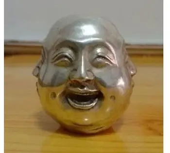 2VNT 1Pair Surinkimo Kinijos tibeto sidabro raižyti 4 veidą Buda apdailos Tibeto Sidabro, ŽALVARIO apdaila