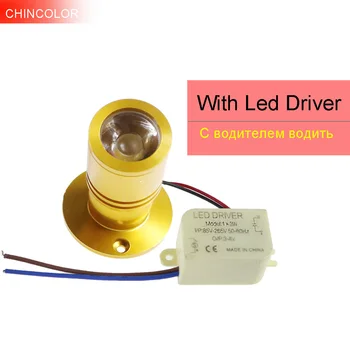 2VNT LED Prožektorius Mini Led Spot Light Žemyn šviesos 1W 3W AC85-265V Led Vairuotojo Šiltai Balta Spinta Spinta Apšvietimo Madinga WW