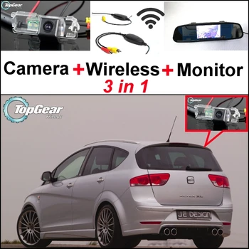 3 in1 Specialus Galinio vaizdo Kamera, Wifi + Belaidis Imtuvas + Veidrodis Stebėti Atgal į Viršų Parkavimo Sistema SEAT Altea XL Stationwagon