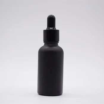 30ML matinio juodo eterinio aliejaus butelis su juoda užkratas tamsaus stiklo indą dūmų alyvos mėginio buteliuką