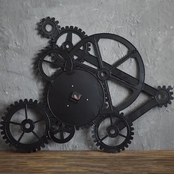 3D Didelis Sieninis Laikrodis Geležies Retro Dekoratyvinės Sienų Laikrodis Big Art Pavarų Namų Kūrybos Romėniškais Skaitmenimis Laikrodis Už Kambarį